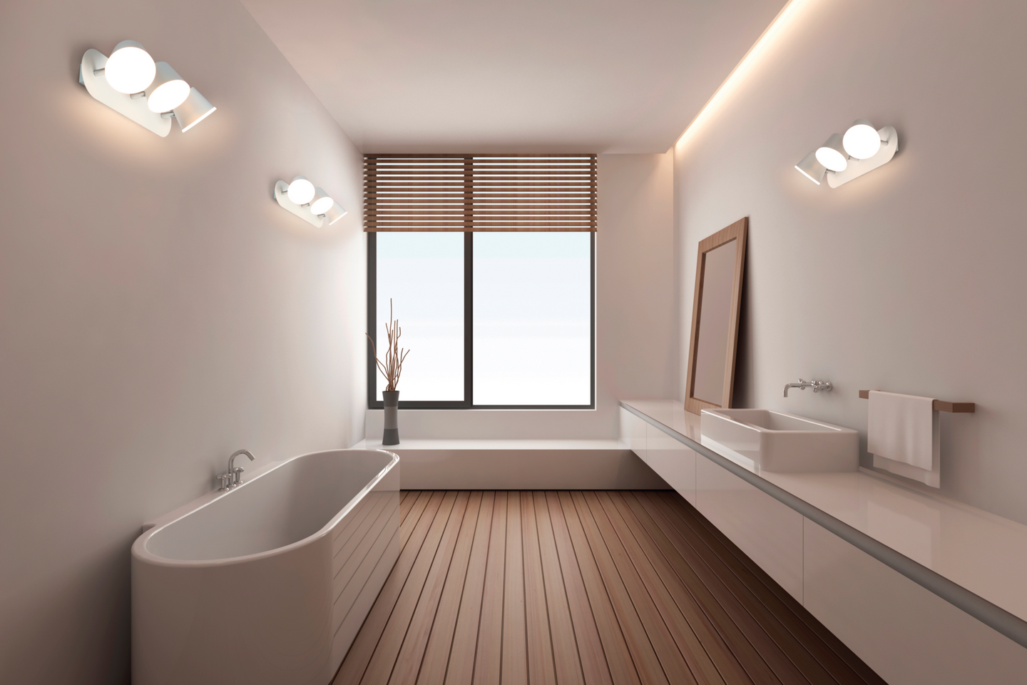 Kylpyhuonevalaisin LEDVANCE Spot 3-osainen 3000/4000K IP44