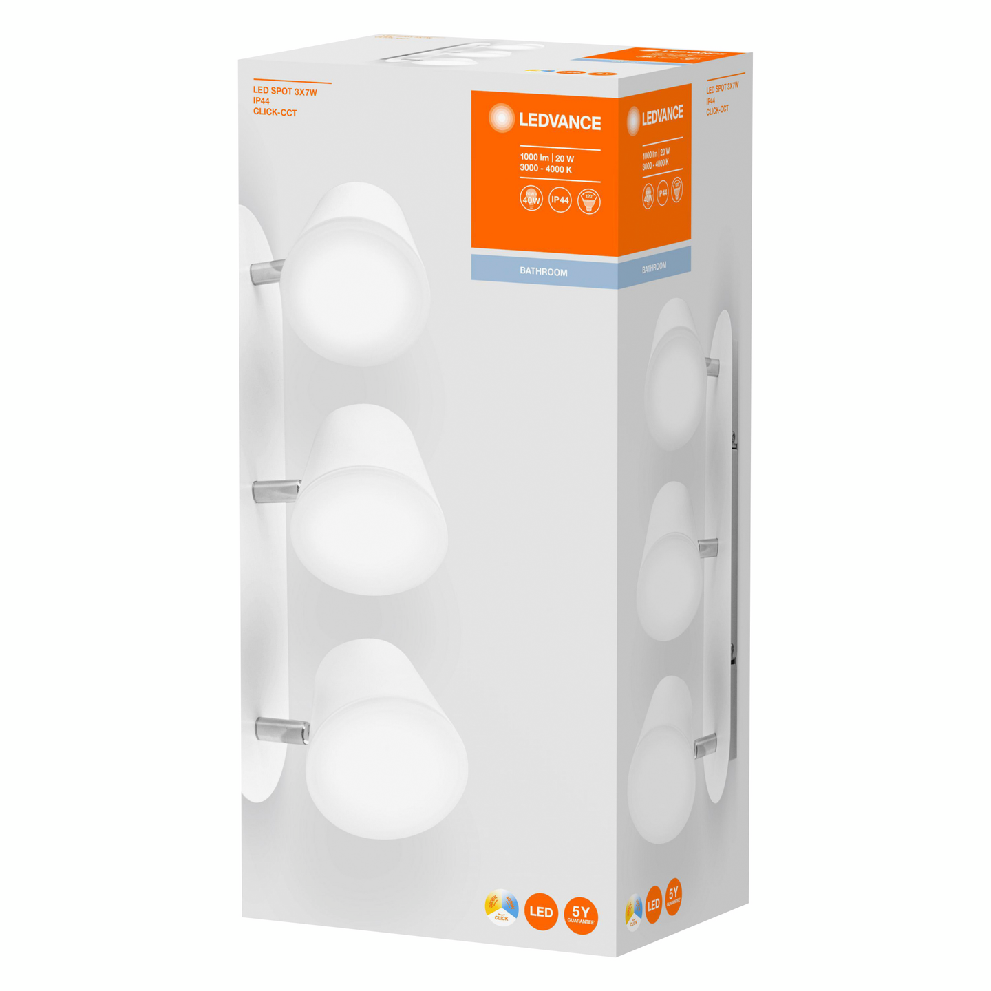 Kylpyhuonevalaisin LEDVANCE Spot 3-osainen 3000/4000K IP44