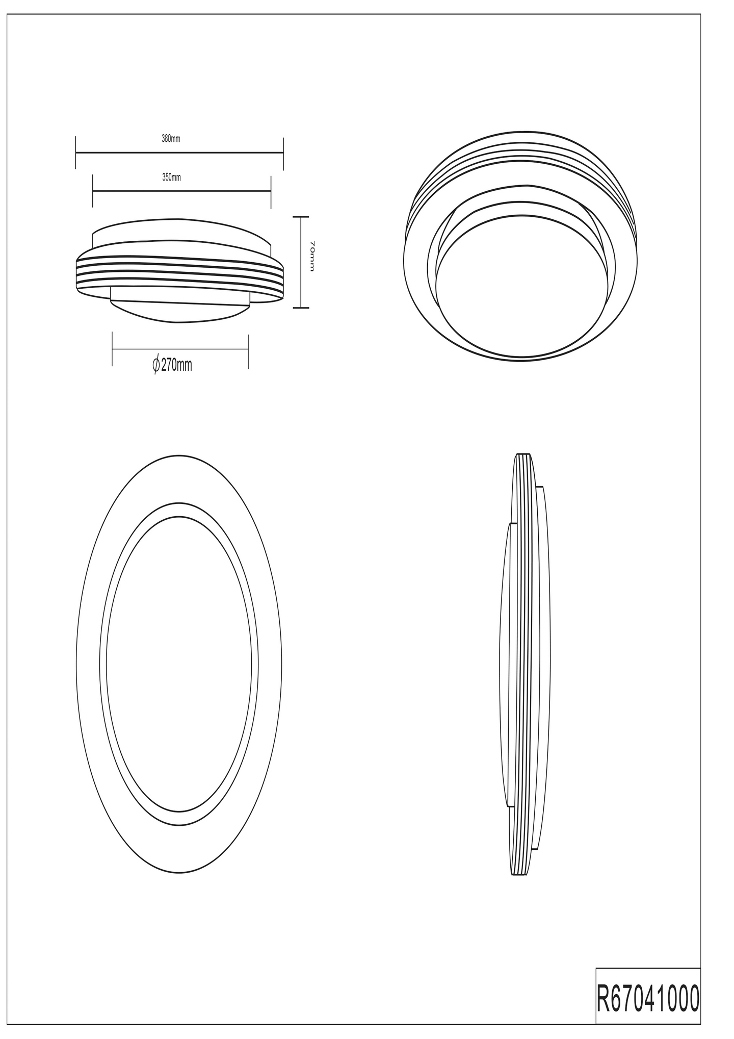 kattovalaisin TRIO Atria led 16W 38cm Starlight valkoinen