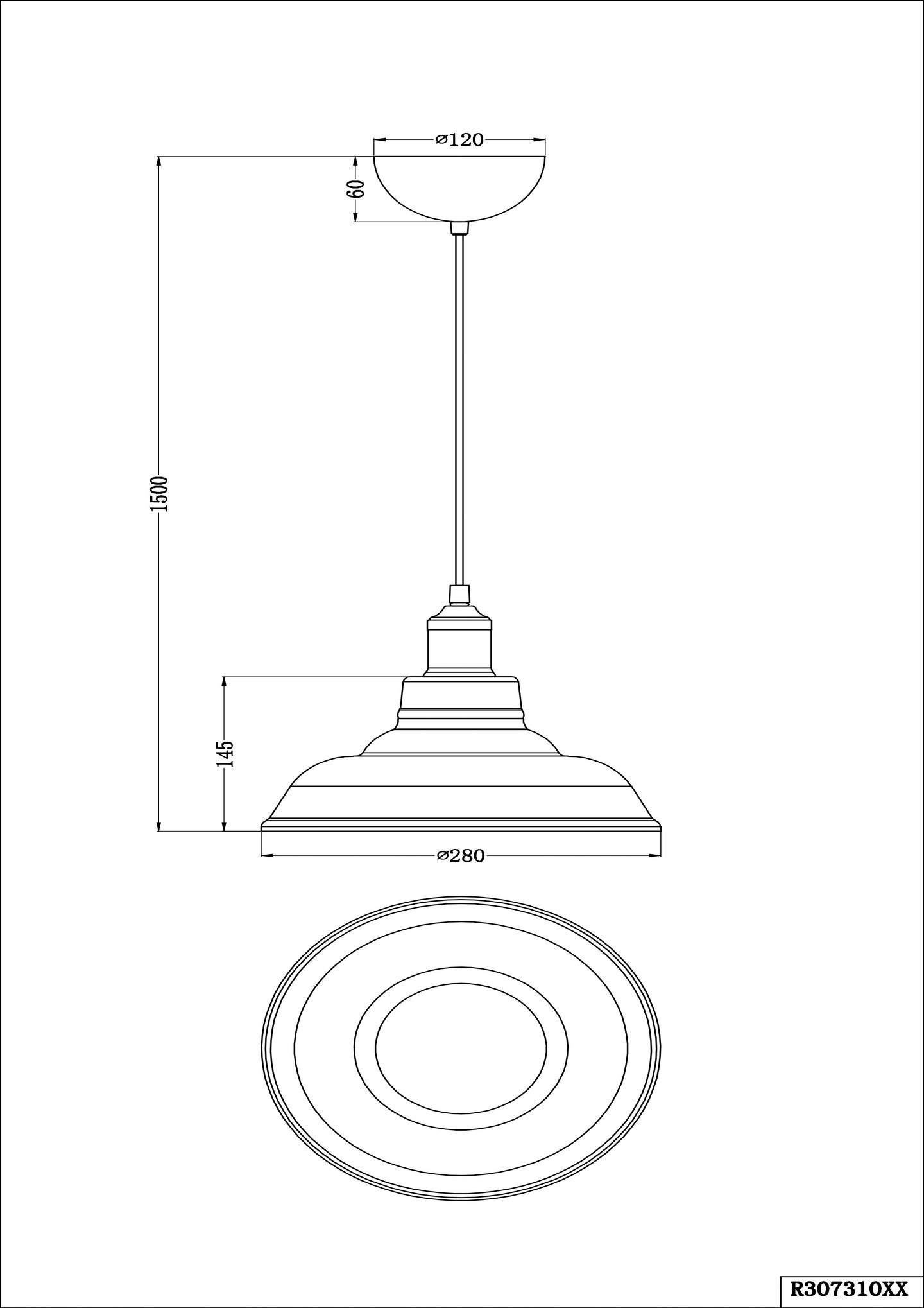 Riippuvalaisin TRIO Aldo E27 harjattu teräs