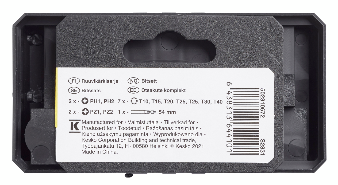 Ruuvauskärkisarja FXA 12-osainen TX/PH/PZ 25mm