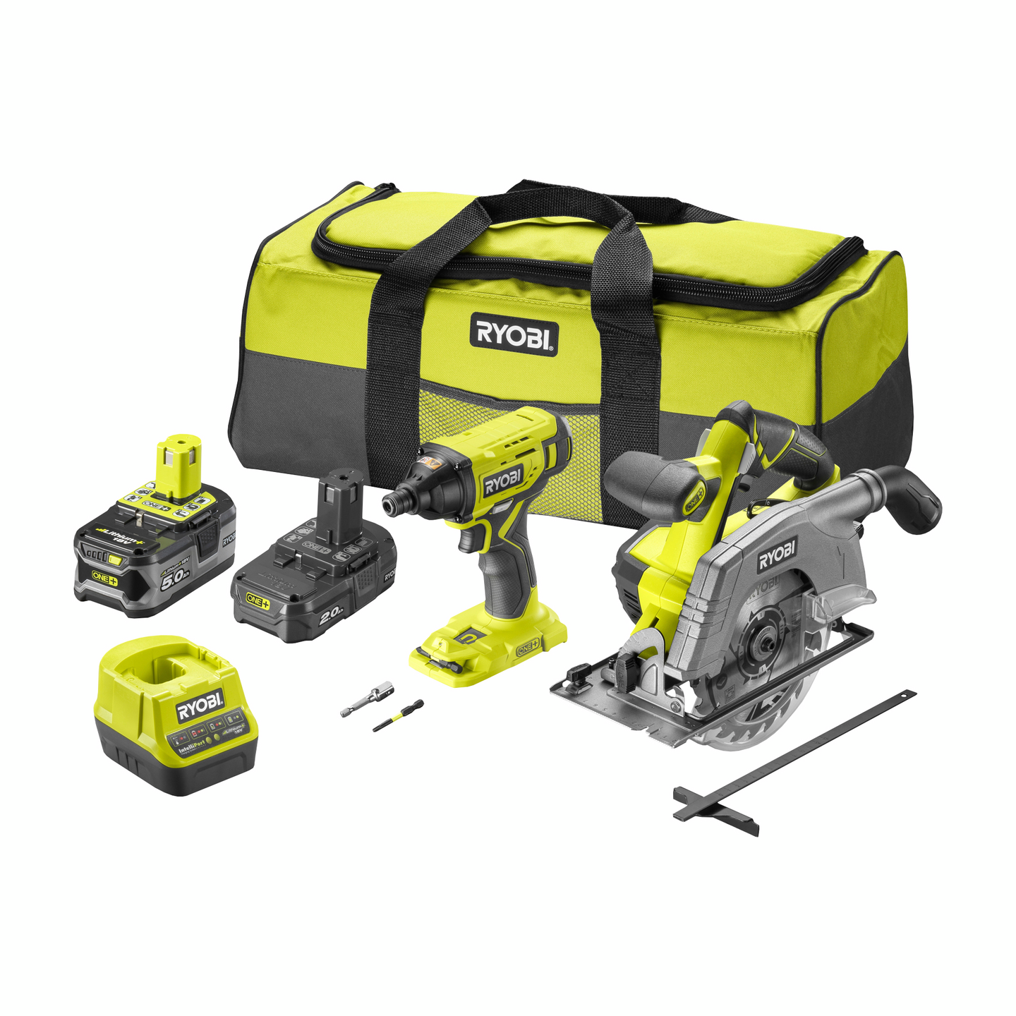 Akkukonesetti Ryobi R18CSPID2-252S 18V ONE+ 5,0+2,0Ah