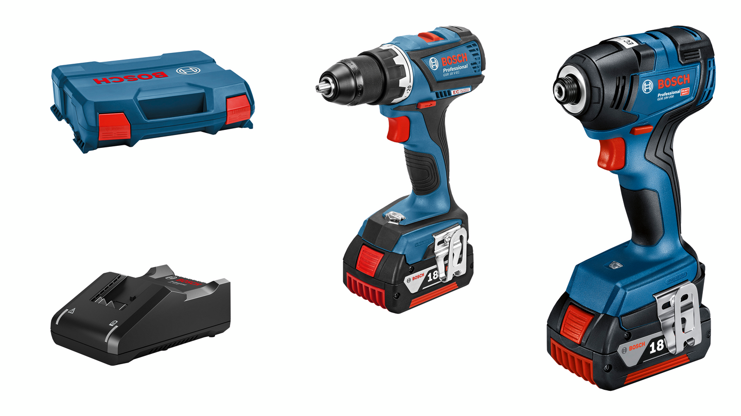 Akkukonesarja Bosch 18V GDR 18V-200 + GSR 18V-60 C