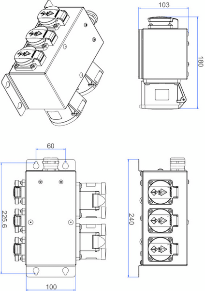 Kombirasia Vohek Cablu 16A 400V IP44