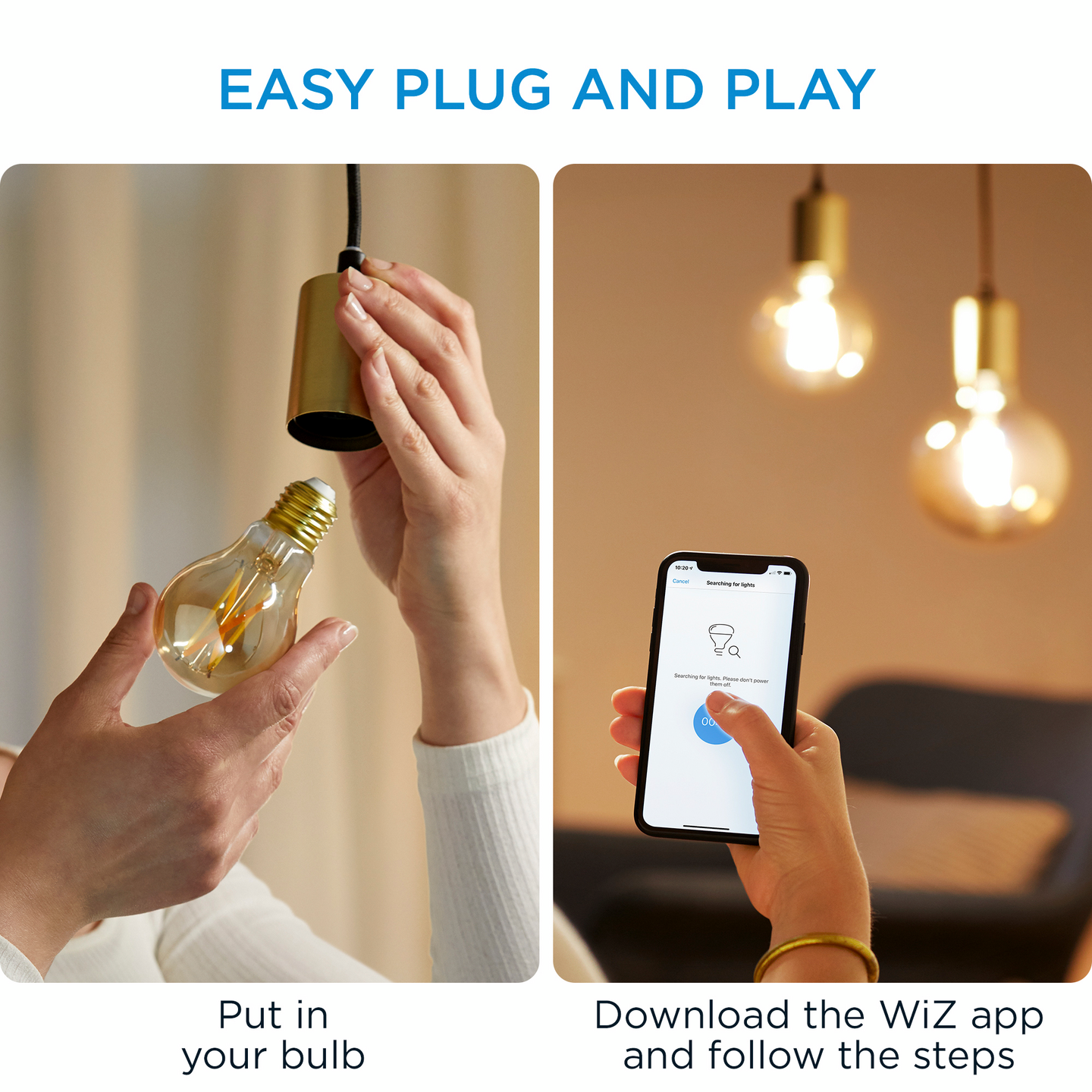 Led-lamppu WiZ WI-FI 7W E27 TW A60 920-50 Filament meripihka