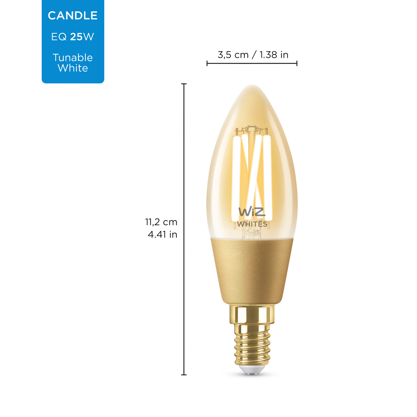 Led-lamppu WiZ WI-FI 4.9W E14 C35 920-50 FIL TW MERIPIHKA