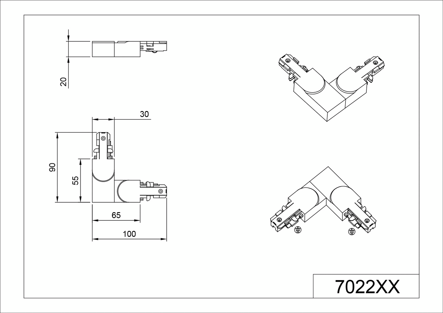 L-liitin TRIO DUOline valkoinen