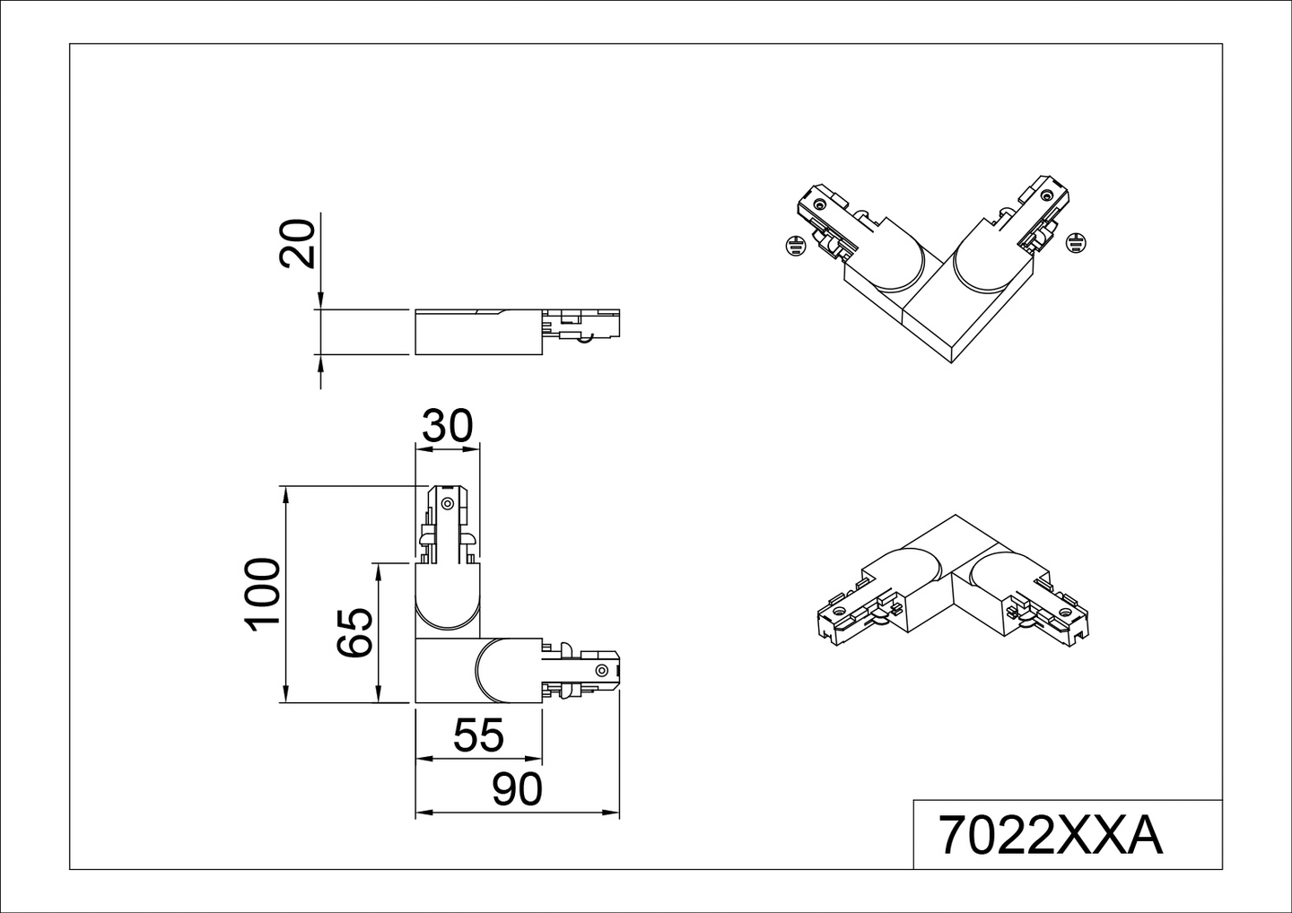 L-liitin A TRIO DUOline valkoinen