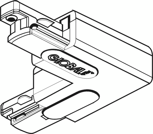 Kulmakappale Global Trac GB34-3 L-kappale 1-vaihe valkoinen