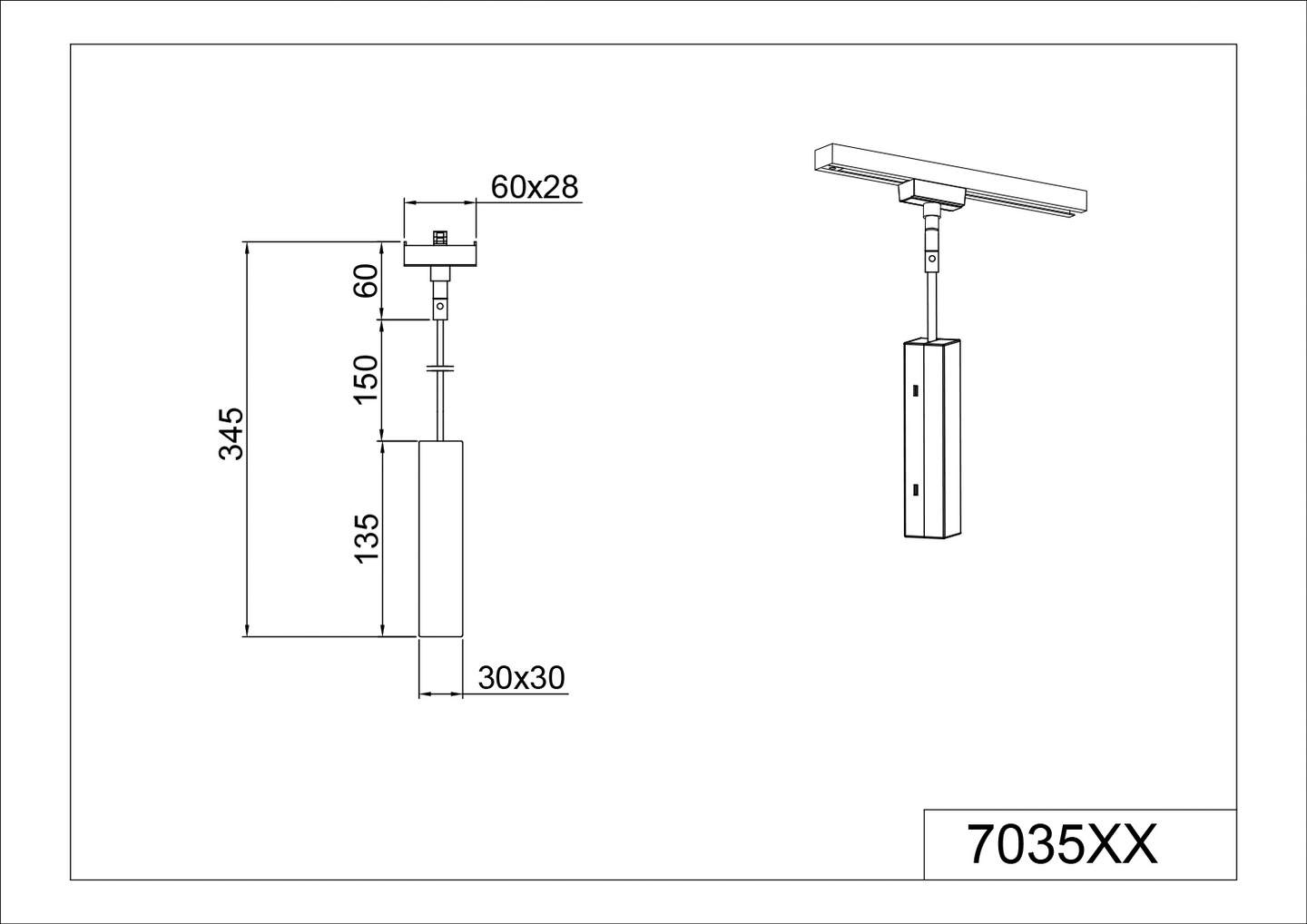 Riippuvalaisimen sovitin TRIO valkoinen