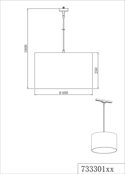 Riippuvalaisin TRIO DUOline Hotel 40cm E27 valkoinen