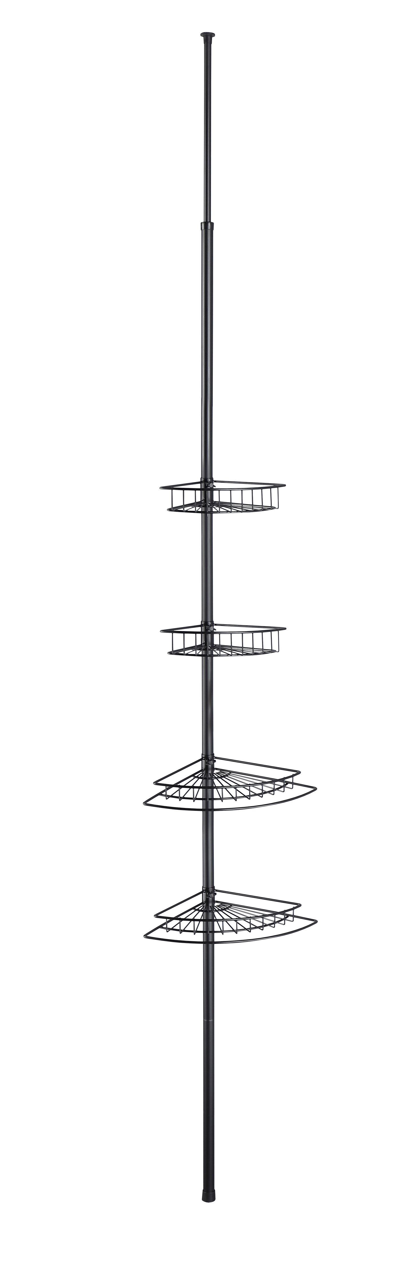 Teleskooppinen suihkukulmahylly Tammiholma musta