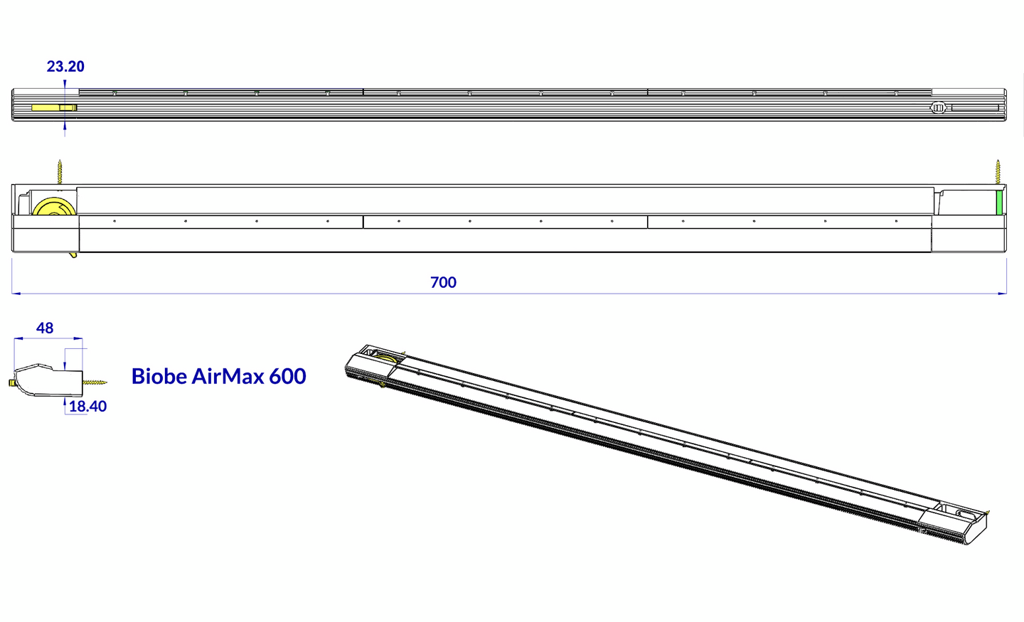 Korvausilmaventtiili Biobe AirMax 60