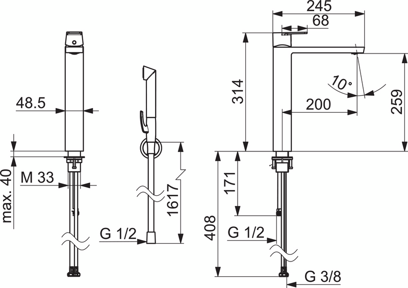 Pesuallashana Oras 4802F Stela Bidetta korkea