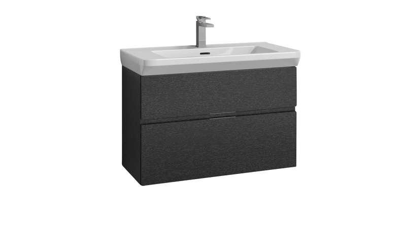 Allaskaappi Svedbergs Forma Sans 80x35 musta tammi 2 laatikkoa