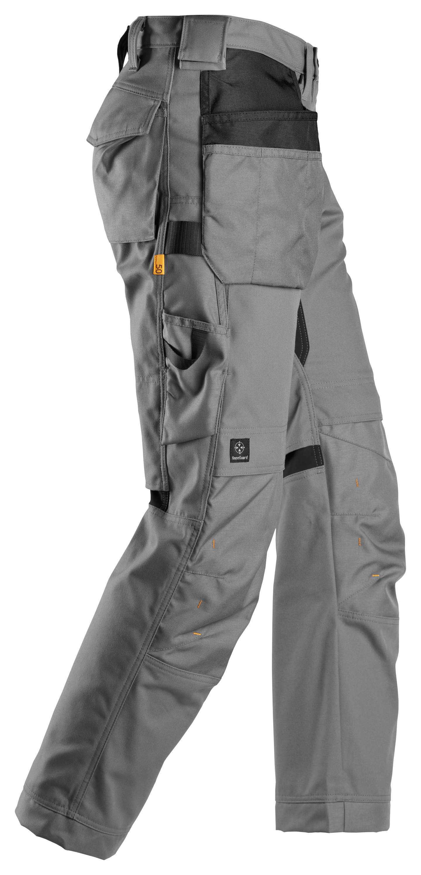 Housut Snickers Canvas+ Stretch 6224-1818 riipputaskut vaaleanharmaa