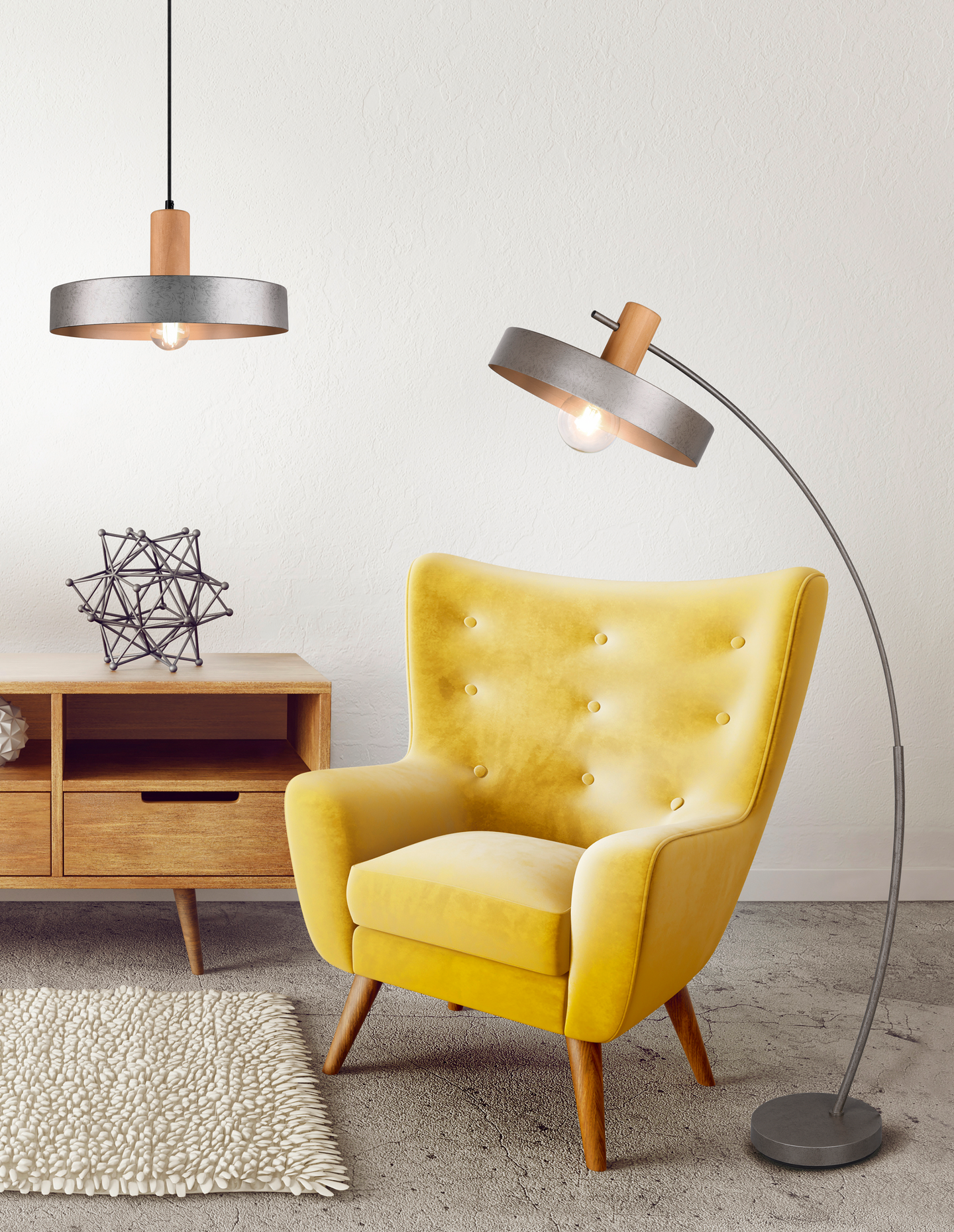 Lattiavalaisin TRIO Gaya E27 antiikkiteräs