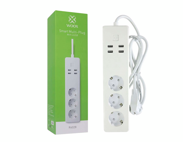 Jatkojohto Woox WiFi 3 pistorasiaa 4 x usb