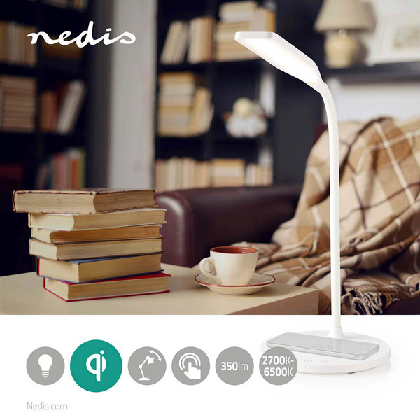 Pöytävalaisin Nedis led 10W 2700-6500K langaton lataus valkoinen