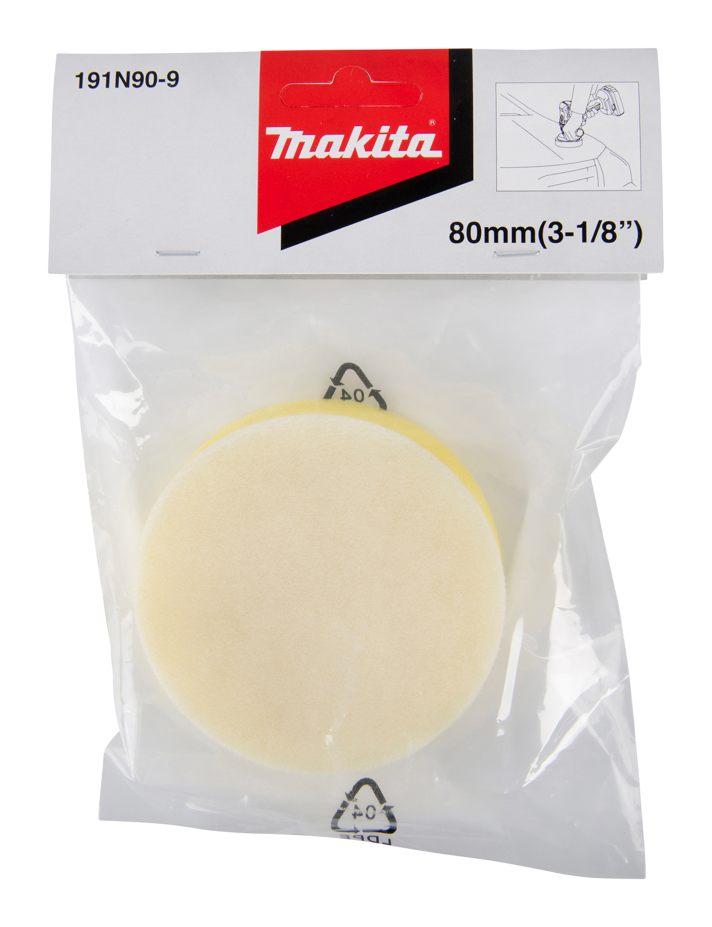 Vaahtosieni Makita 80mm keltainen DPV300 kiillotuskoneeseen