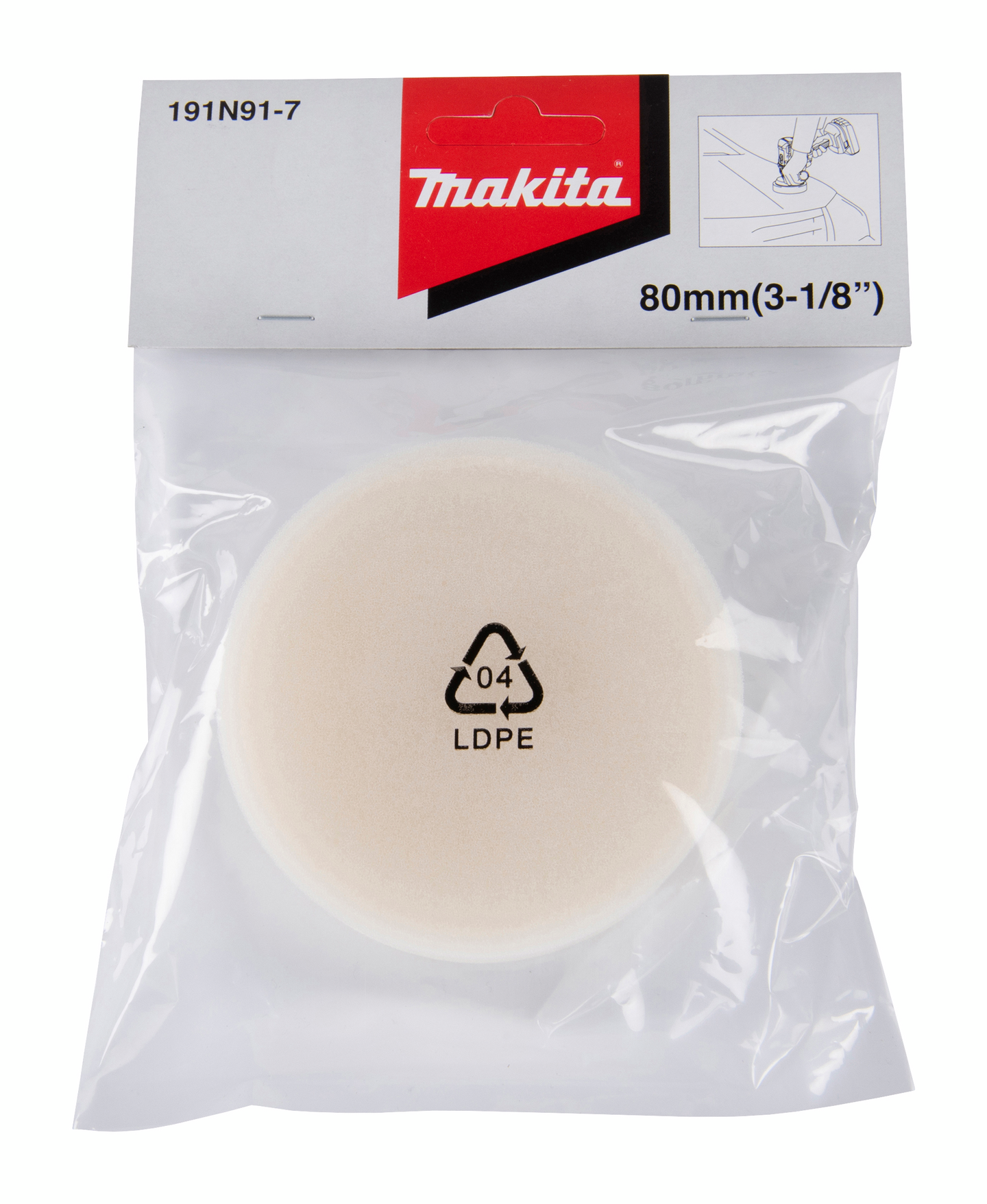 Vaahtosieni Makita 80mm valkoinen DPV300 kiillotuskoneeseen