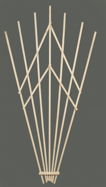 Viuhkasäleikkö puinen V-malli valk 1x2m