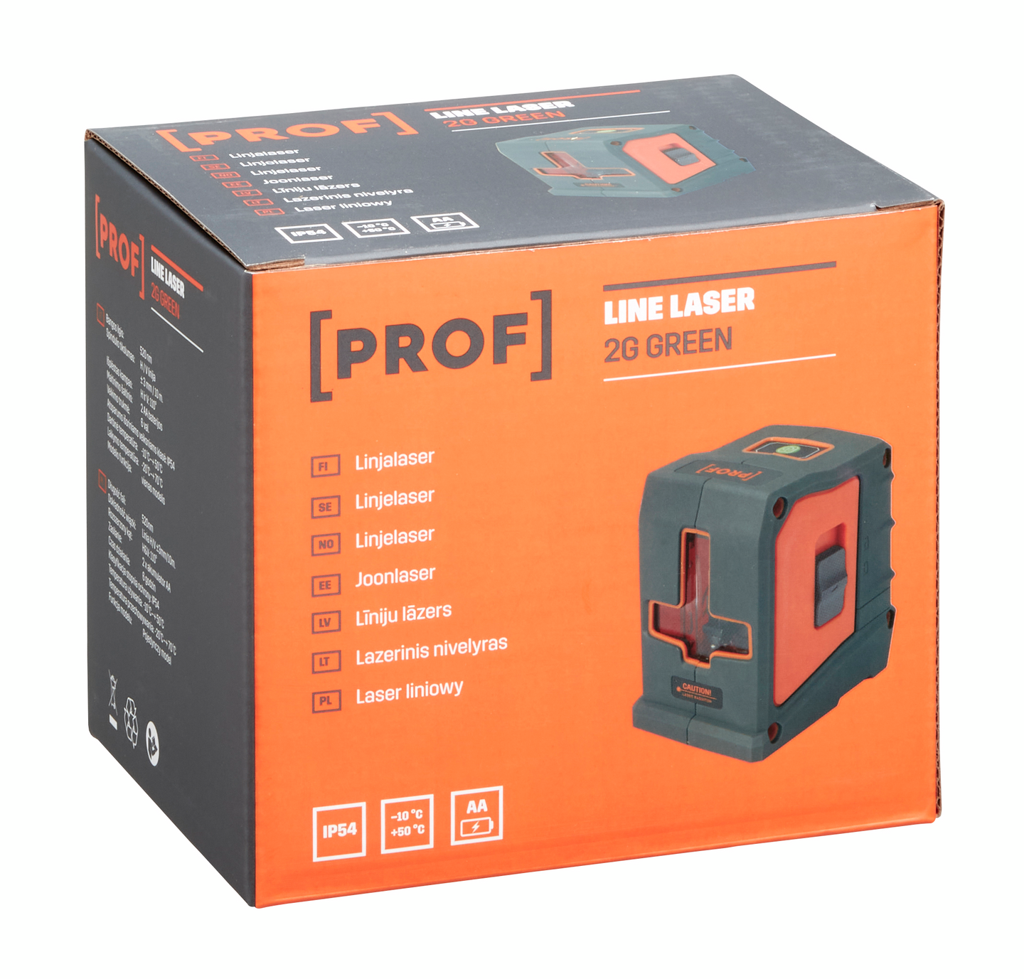 Linjalaser ja kolmijalka PROF 2G vihreä itsetasaava setti