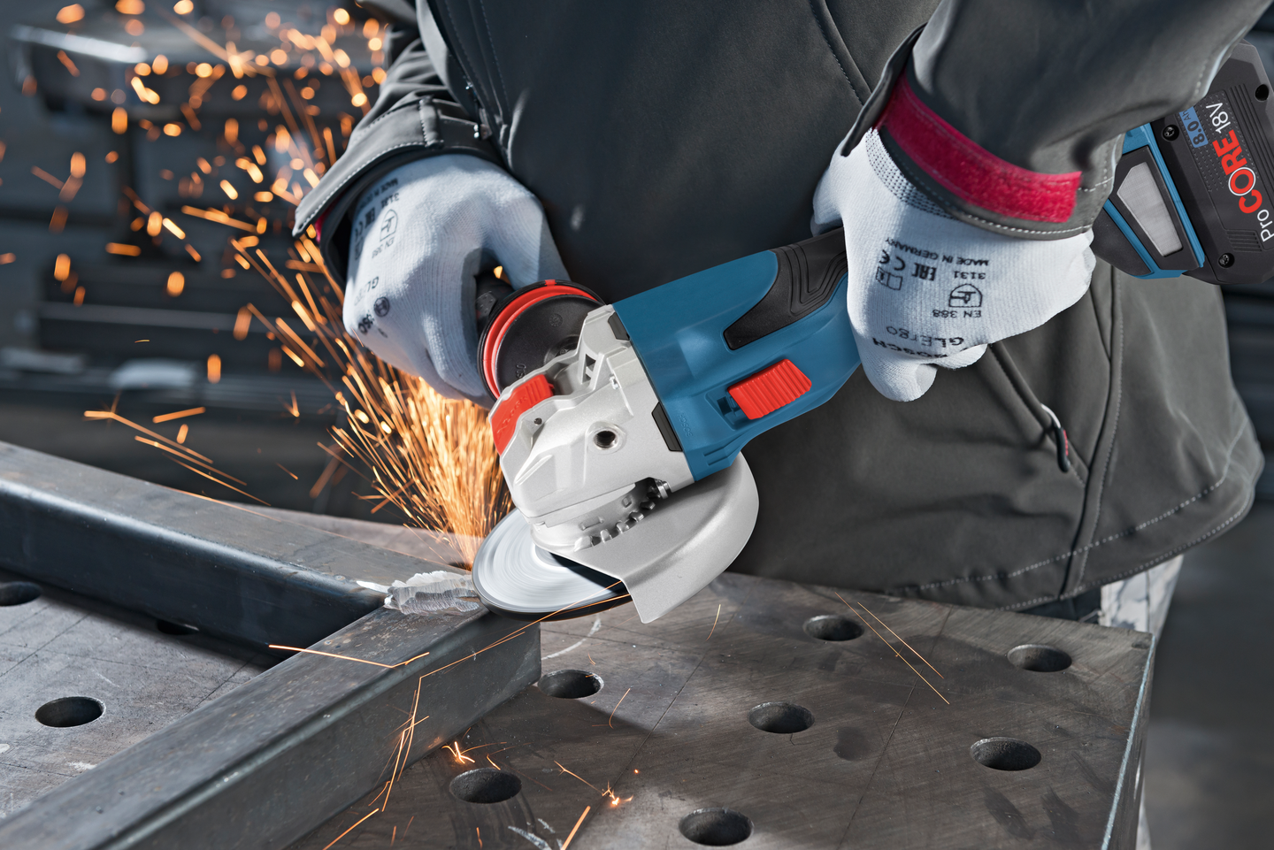 Akkukulmahiomakone Bosch GWX 18V-15 C Solo L-Boxx