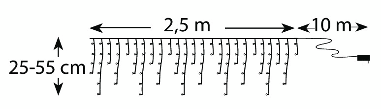 Valosarja Airam ulos/sisälle 100 lediä jääpuikko