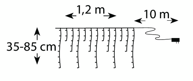 Valosarja Airam ulos/sisälle 72 lediä jääpuikko