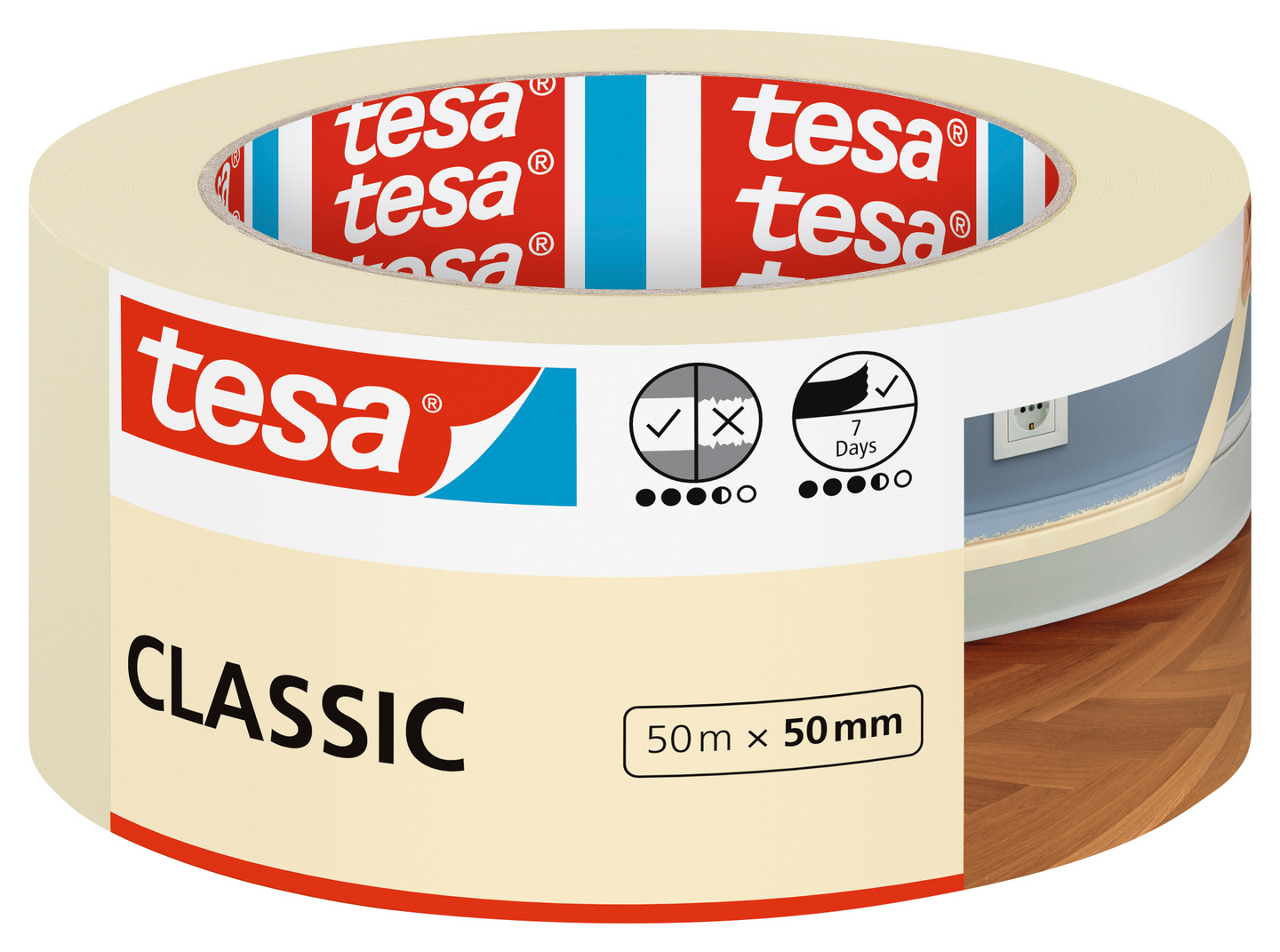 Maalarinteippi Tesa Classic 50 m x 50 mm