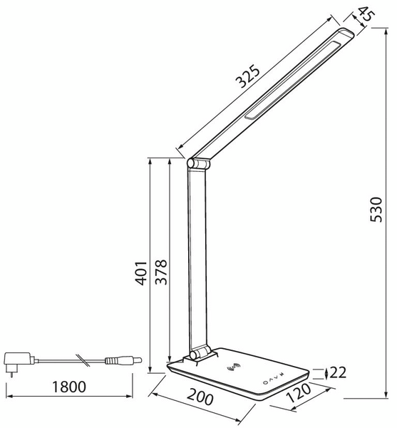 Pöytävalaisin Airam Daria 10W 675lm CCT USB