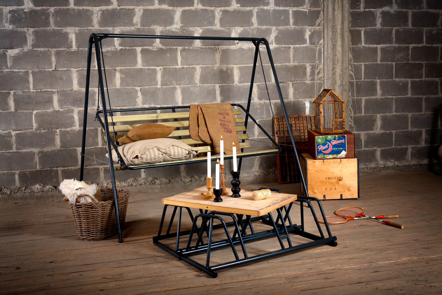 Pyöräteline 3-paikkainen harmaa