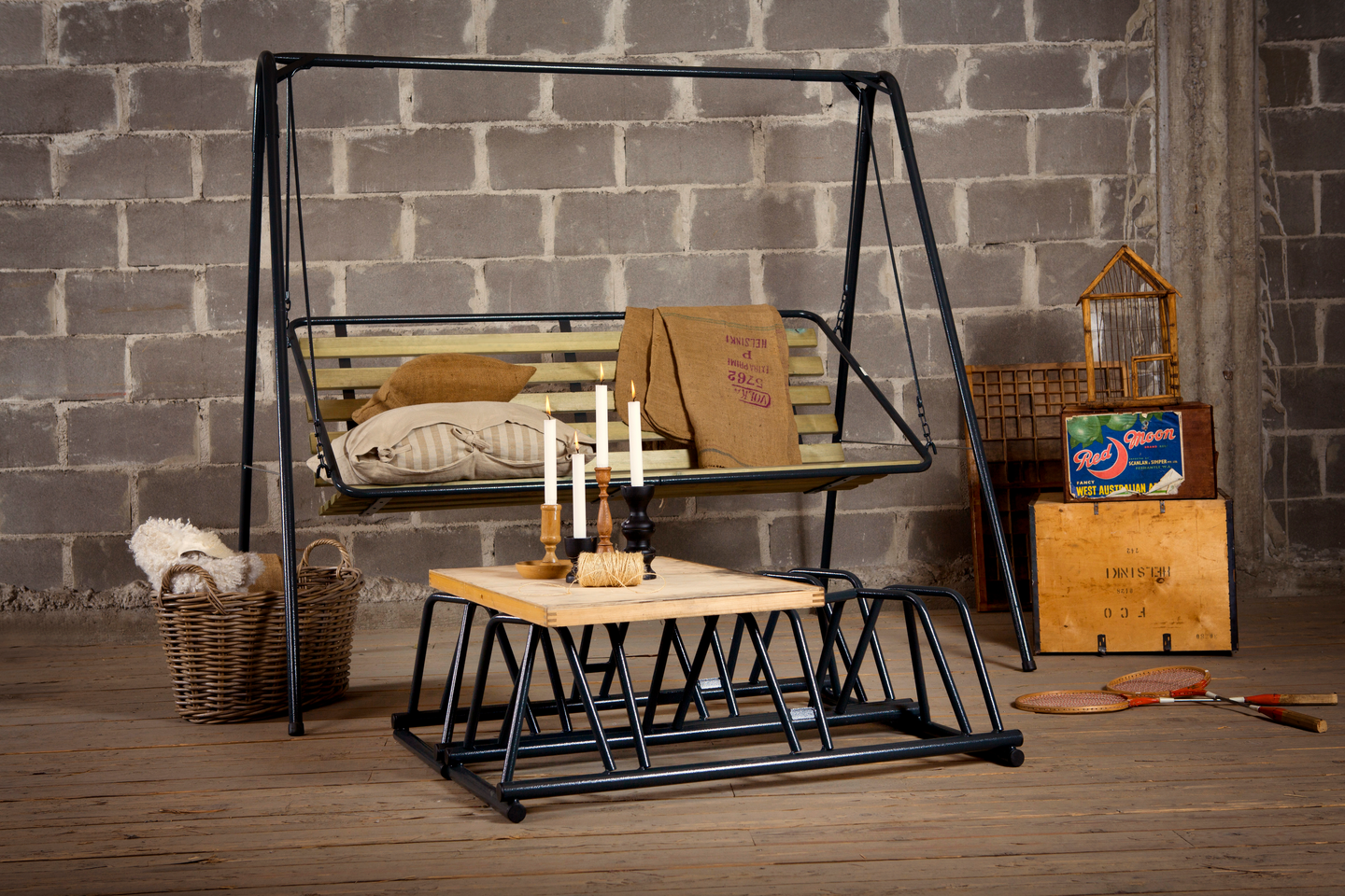 Pyöräteline 3-paikkainen harmaa