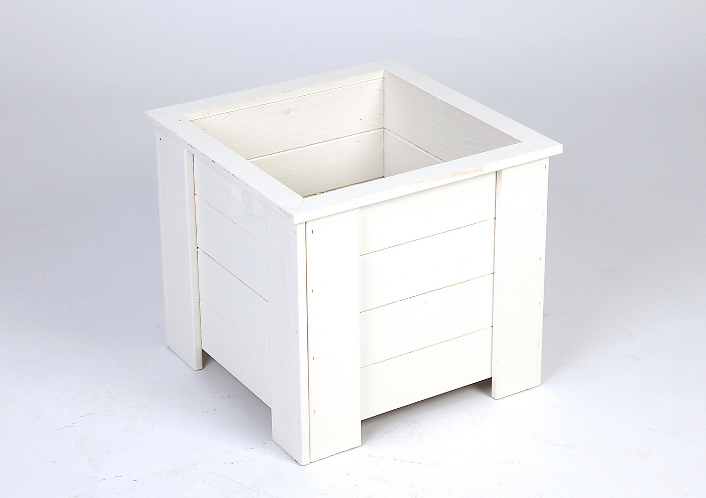 Kukkalaatikko Miljöökoriste 43x49x49cm nelikulmainen valkoinen