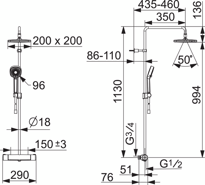 Sadesuihkuhana Oras 7403 Nova Style