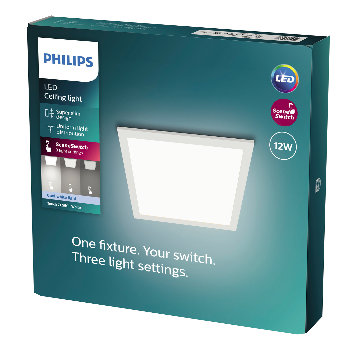 Kattovalaisin Philips Panel 12W 40K valkoinen neliö