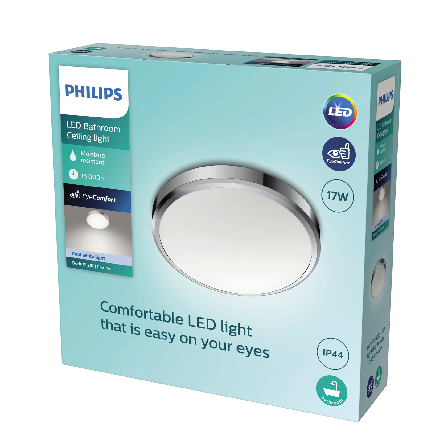 Kattovalaisin Philips Doris 17W 40K IP44 kromi