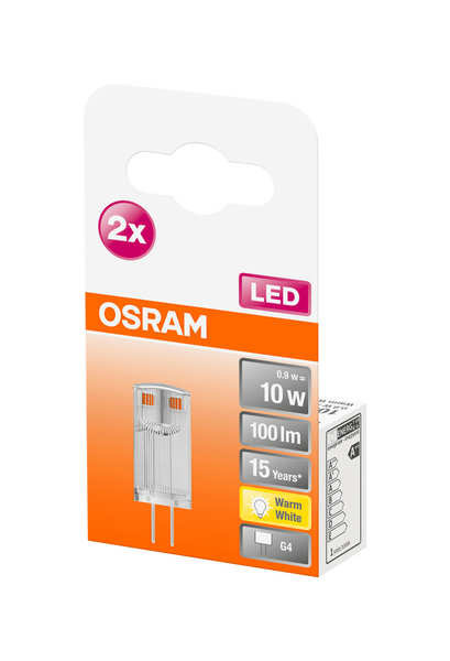 Led pienoislamppu OSRAM Star Pin 100lm 2700K 12V G4 2kpl