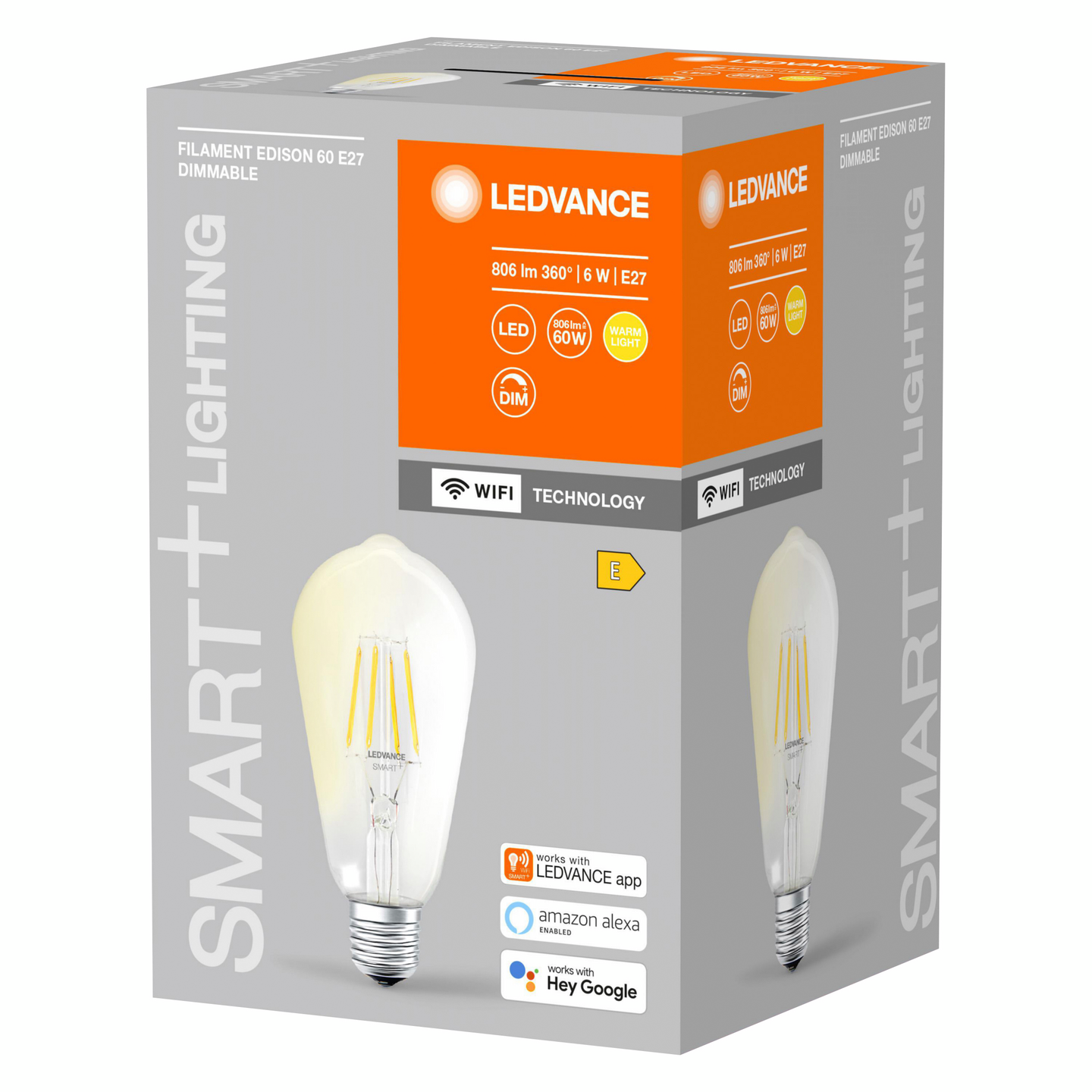 Led sisustuslamppu LEDVANCE SMART+ Wifi 806lm dim E27 kirkkaalla kuvulla