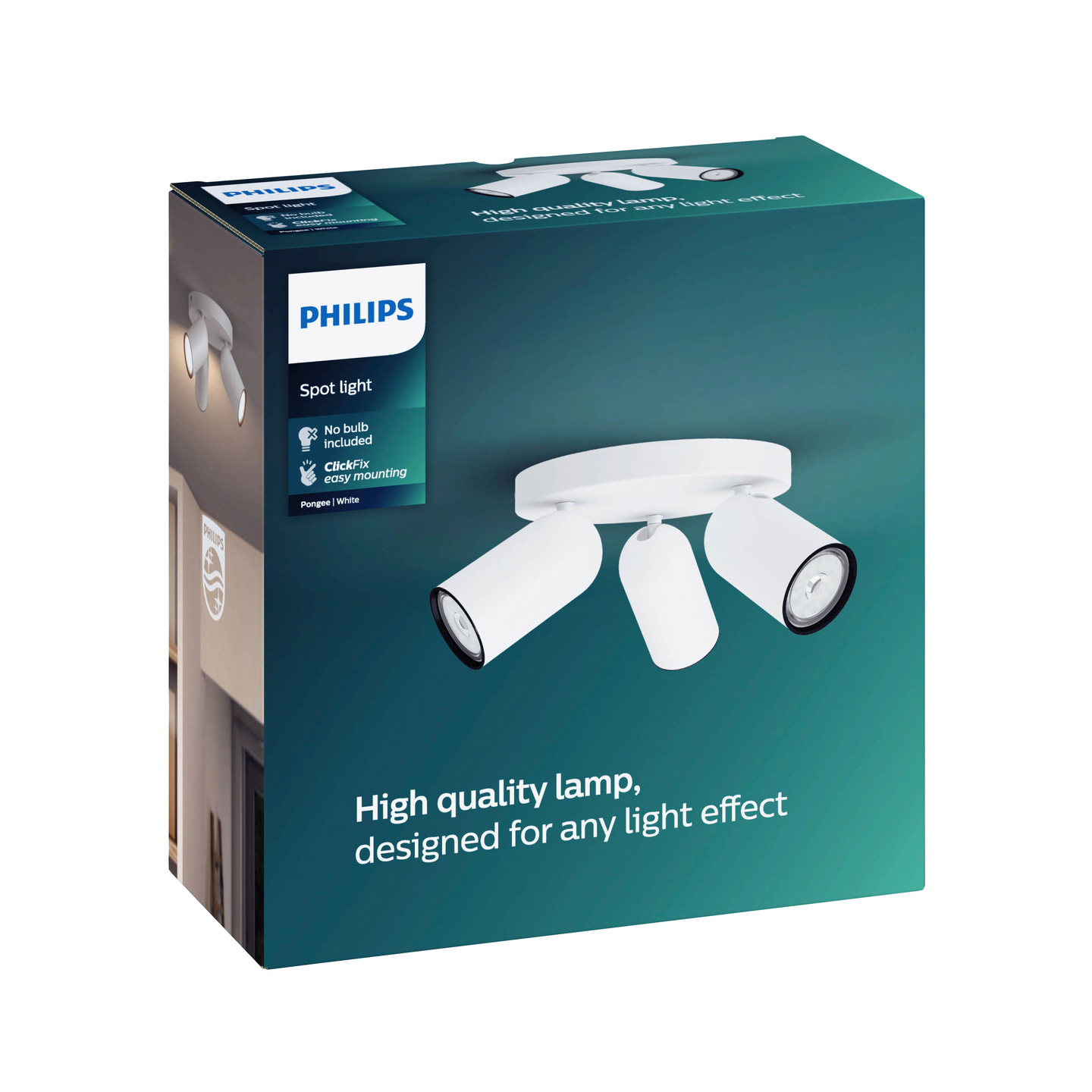 Kohdevalaisin Philips Pongee valkoinen 3x