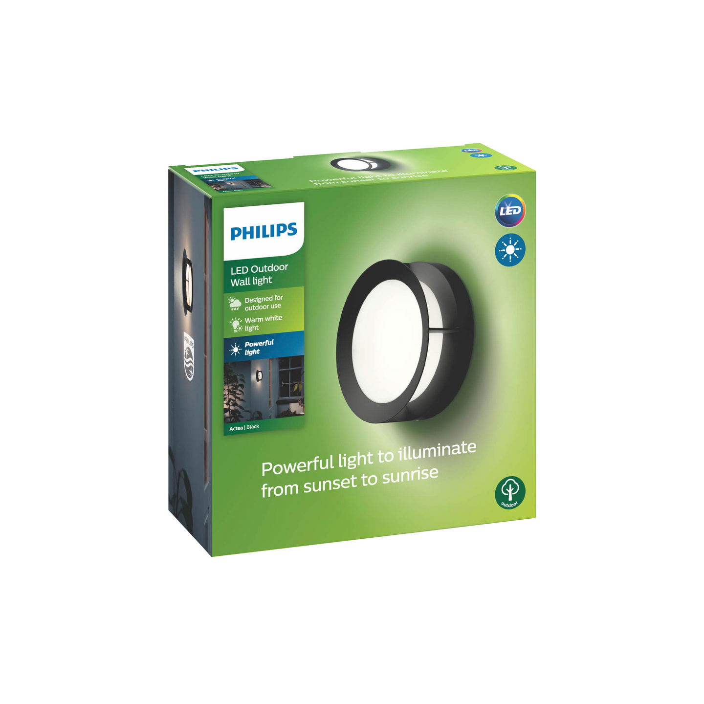 Seinävalaisin Philips Actea 1x12W 176v musta