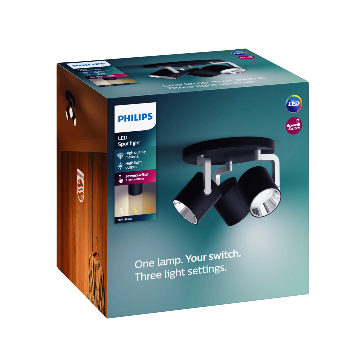 Kohdevalaisin Philips Byrl 3x4,3W musta