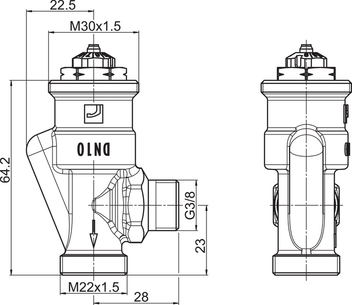 Patteriventtiili kulma Oras 443112 Stabila Pro 3/8 ulkokulma uk