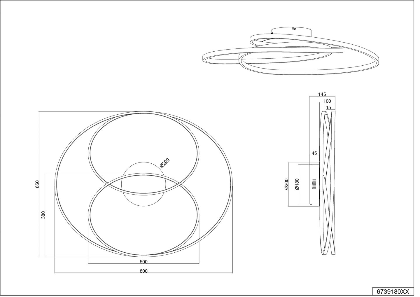 Kattovalaisin TRIO Gale led 80cm mattavalkoinen