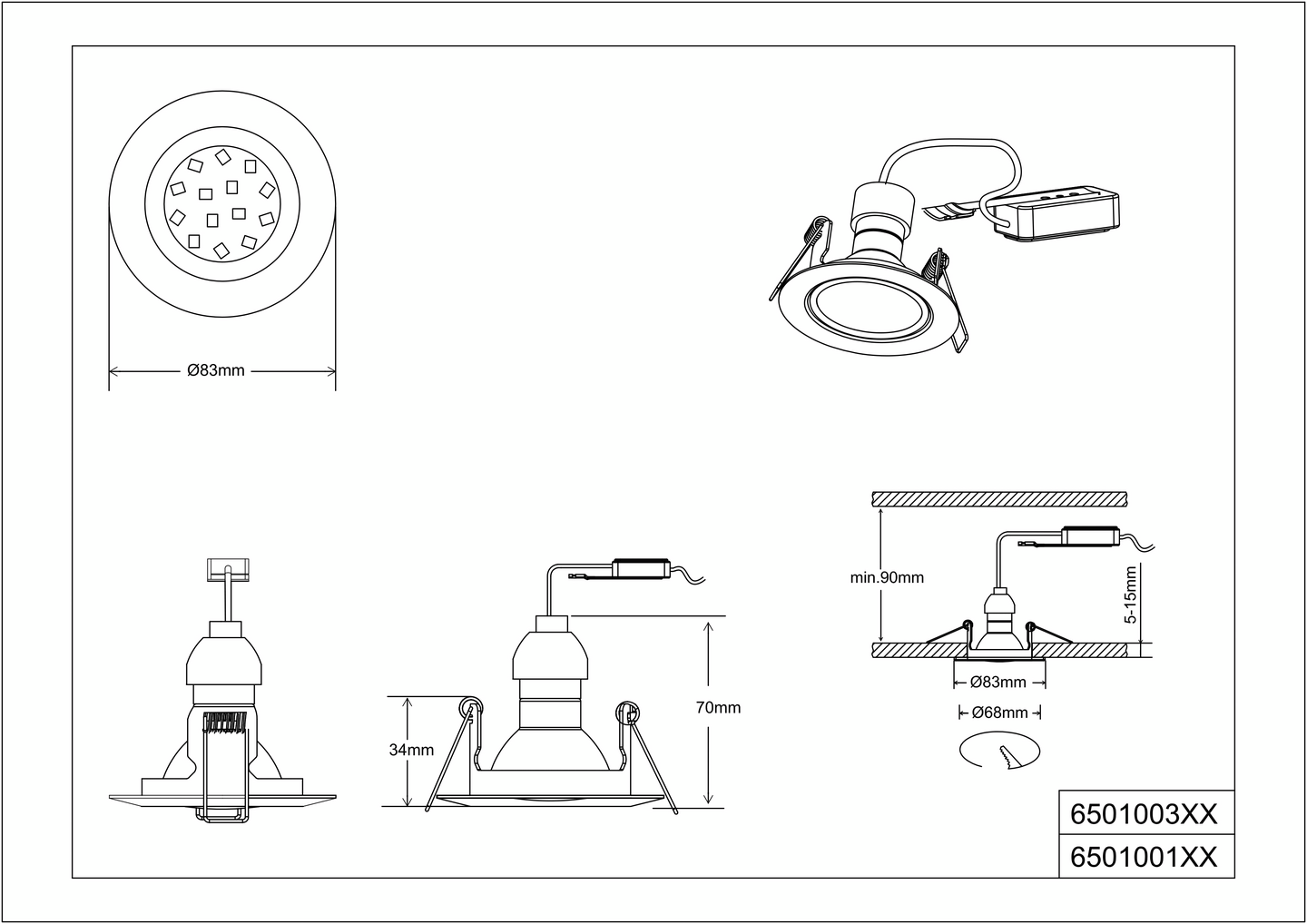 Uppospotti TRIO Jura GU10 3-pack pyöreä kromi