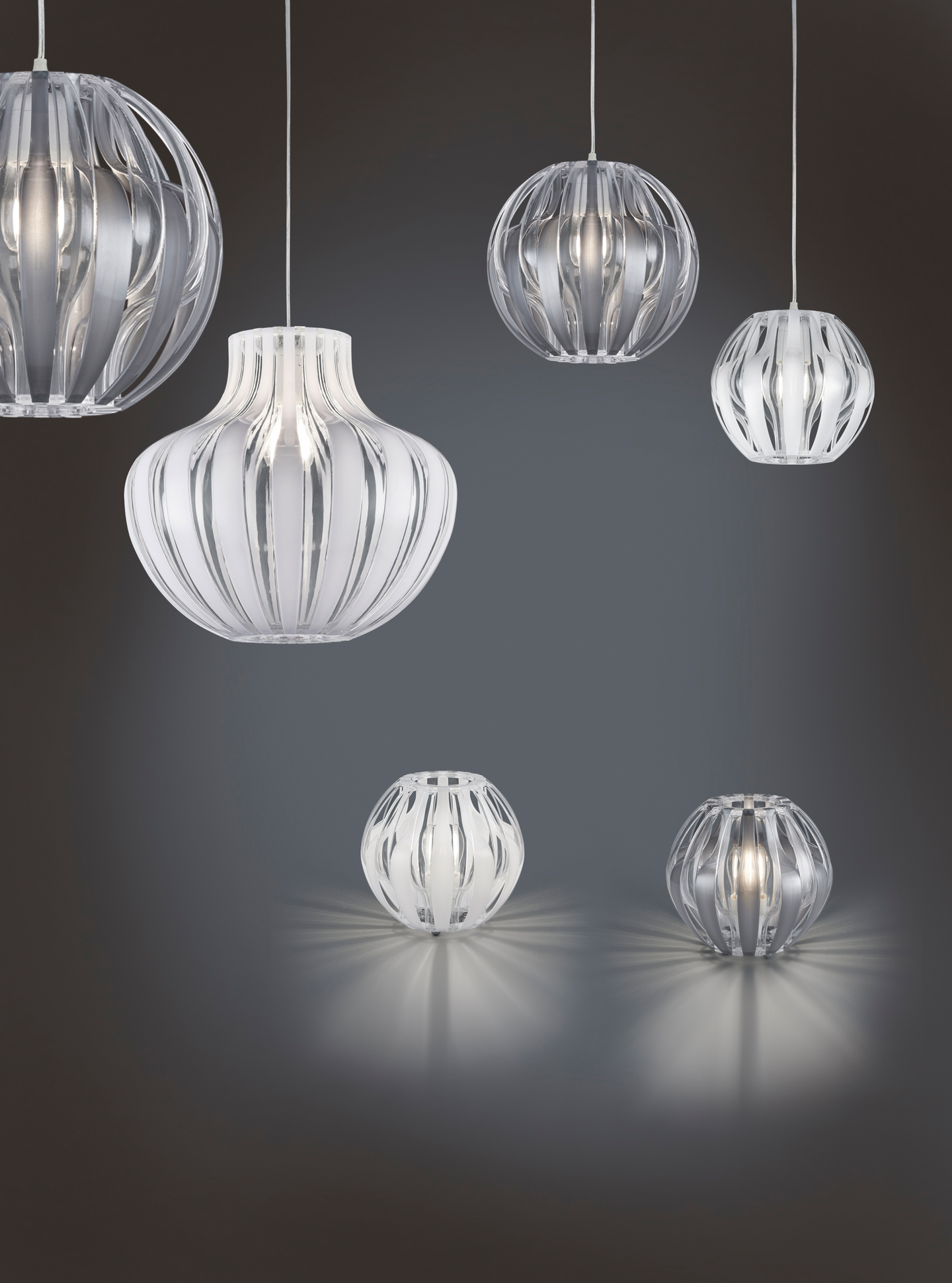 Riippuvalaisin Trio Pumpkin E27 1-os 23cm valkoinen