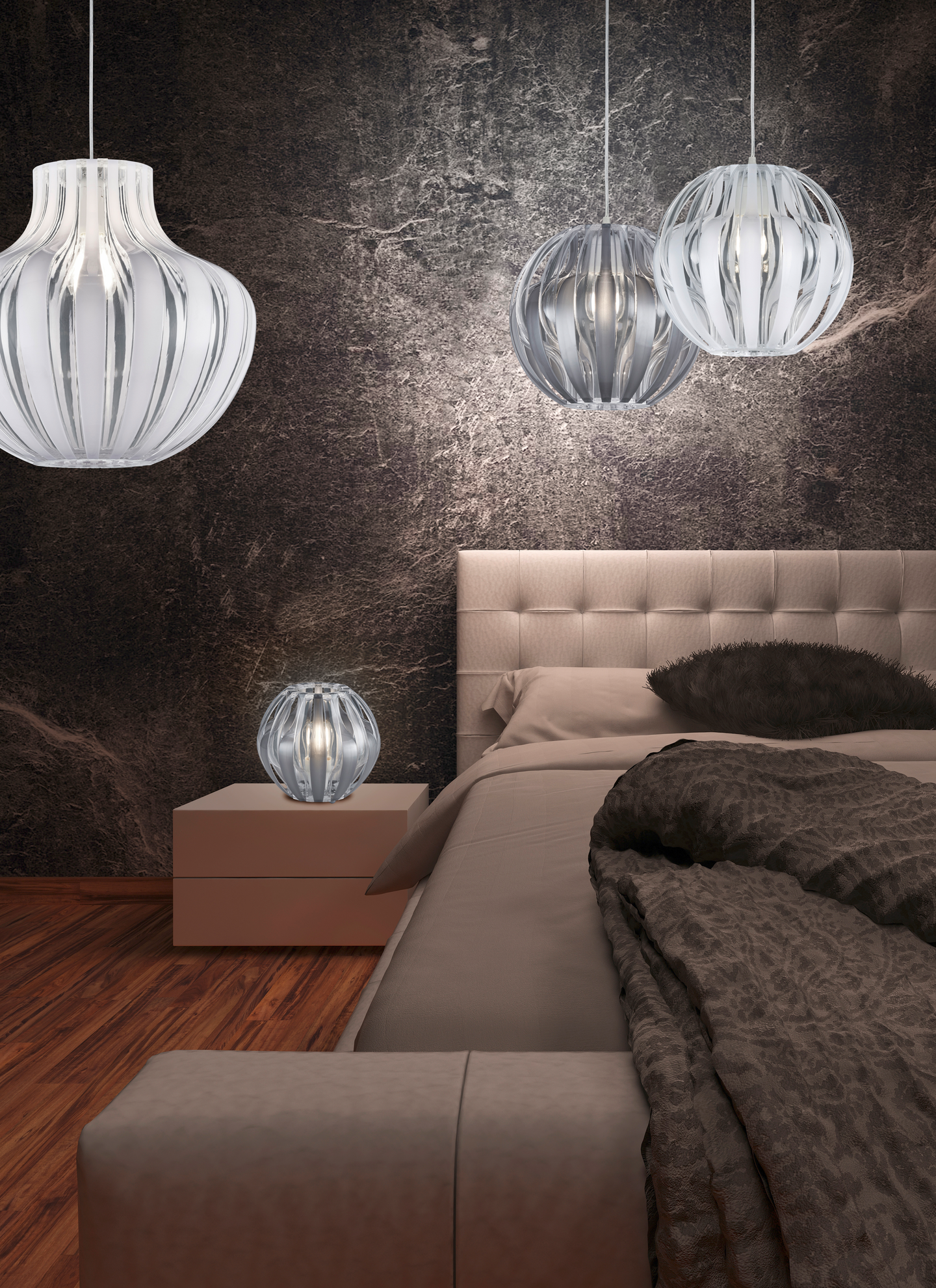 Riippuvalaisin TRIO Pumpkin E27 1-os 30cm valkoinen