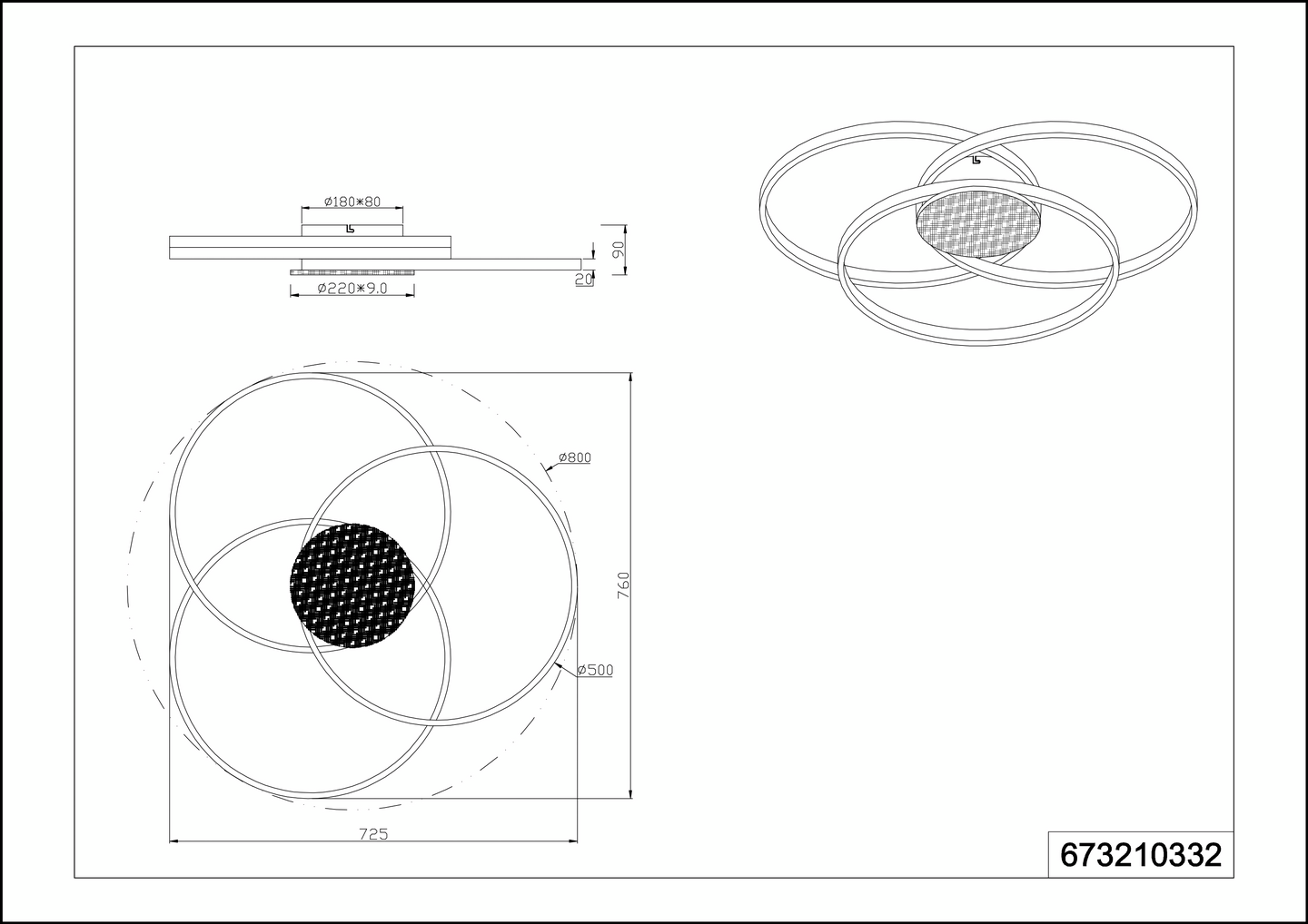 Kattovalaisin TRIO Sedona led mattamusta