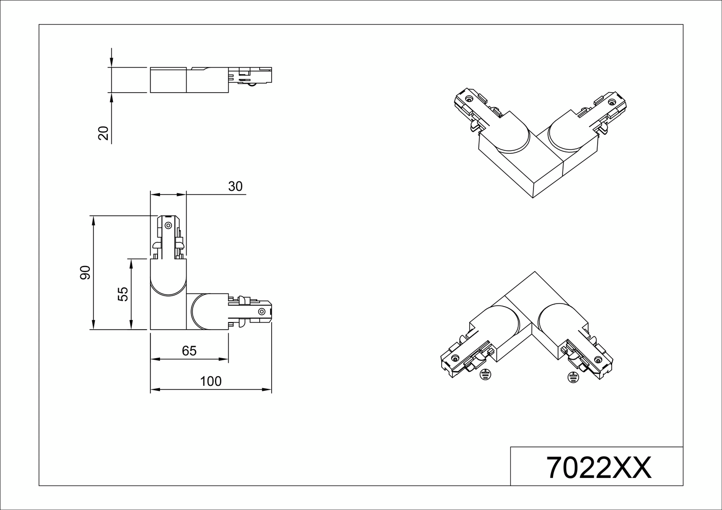 L-liitin TRIO Duoline mattamusta